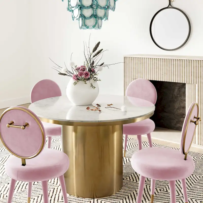 Kylie Oval-back Armless Velvet Dining Chair