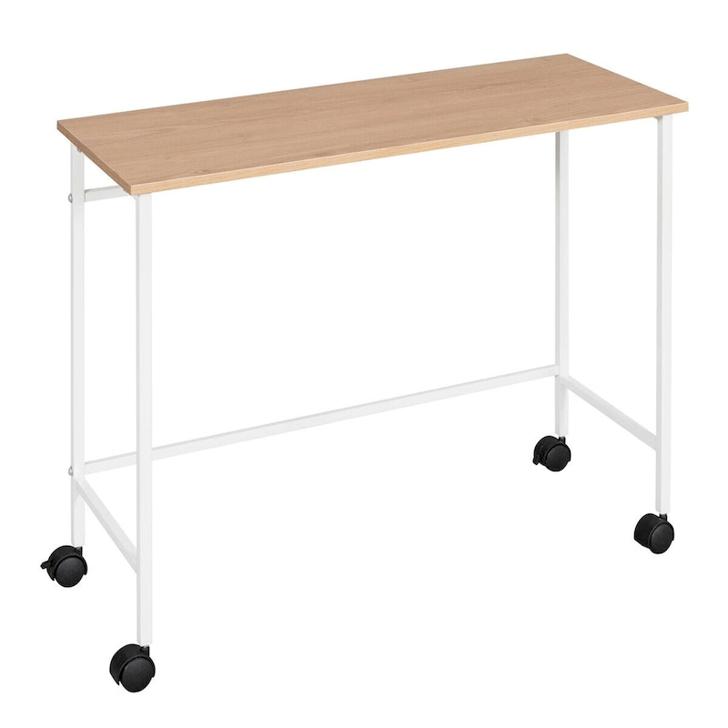 Merax Twin Size Metal Loft Bed with Desk and Shelves