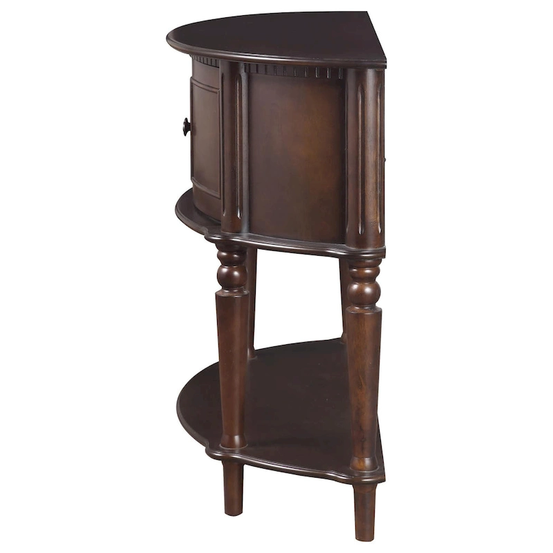 Brown Half Moon Console Table