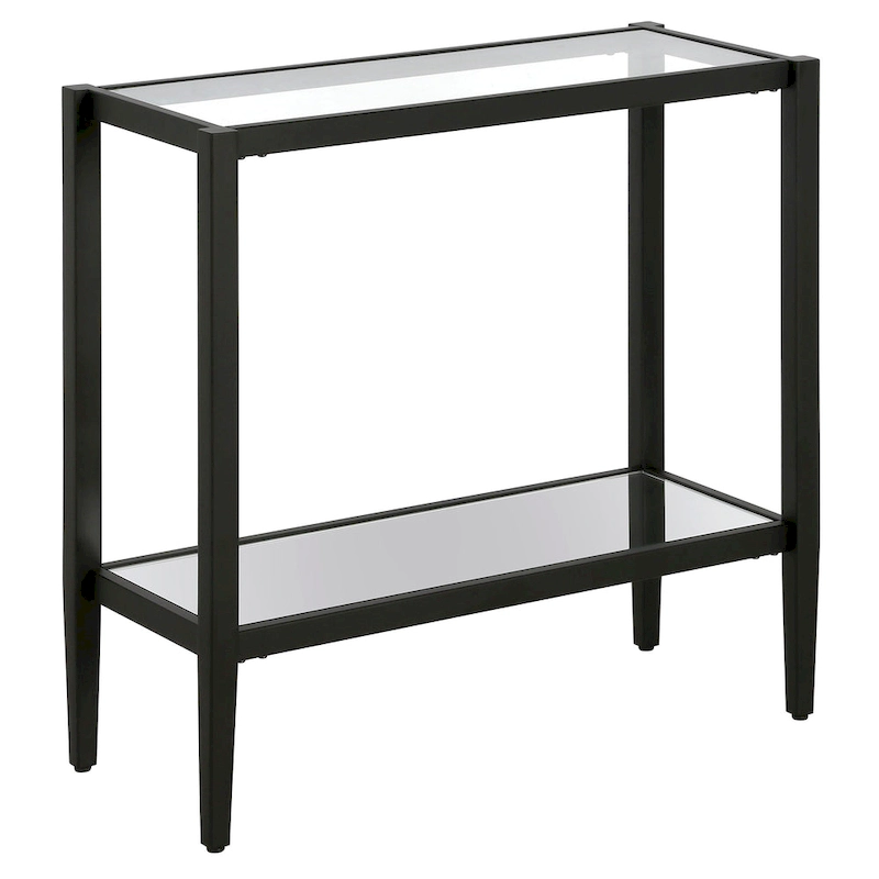 Hera 24 Rectangular Side Table with Glass Shelf