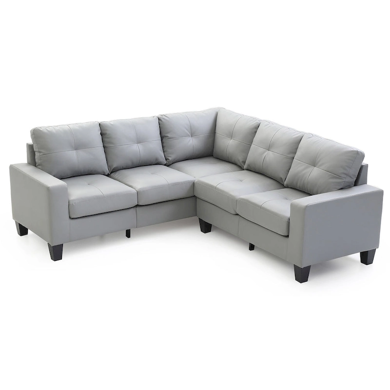 Newbury 82 in. W 2-piece Faux Leather L Shape Sectional Sofa - 32L x 82W x 35H