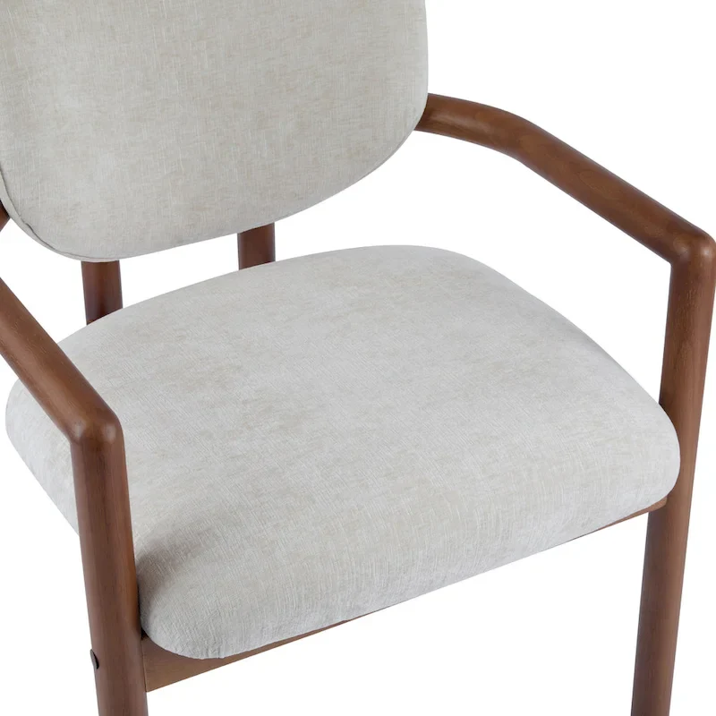 Upholstered Dining Chairs Set of 2, Side Chairs with Rubber Wood Legs, 300 LBS Weight Capacity