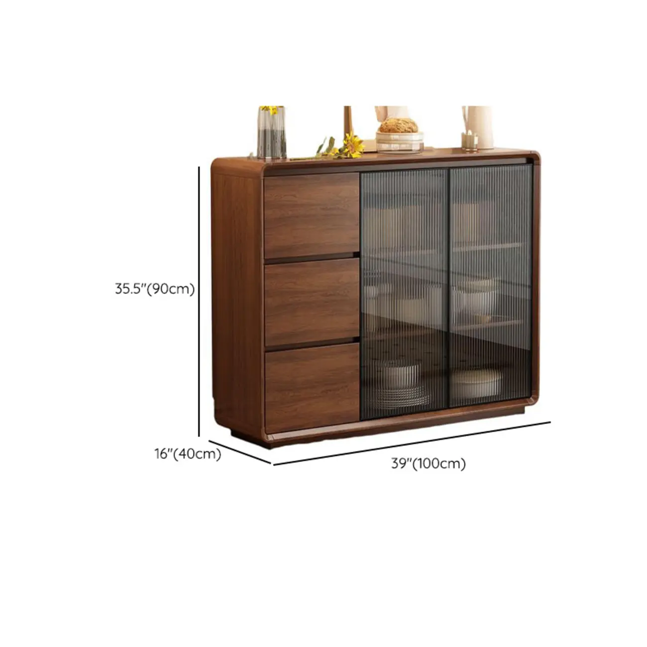 Casual Espresso Wood Sideboard with Drawers