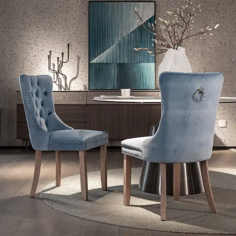 Velvet Upholstered Dining Chair 2-Pcs Set