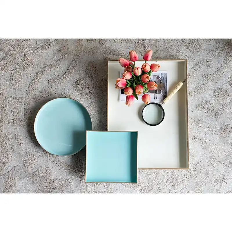 Mimosa Round Tray - Powder Blue