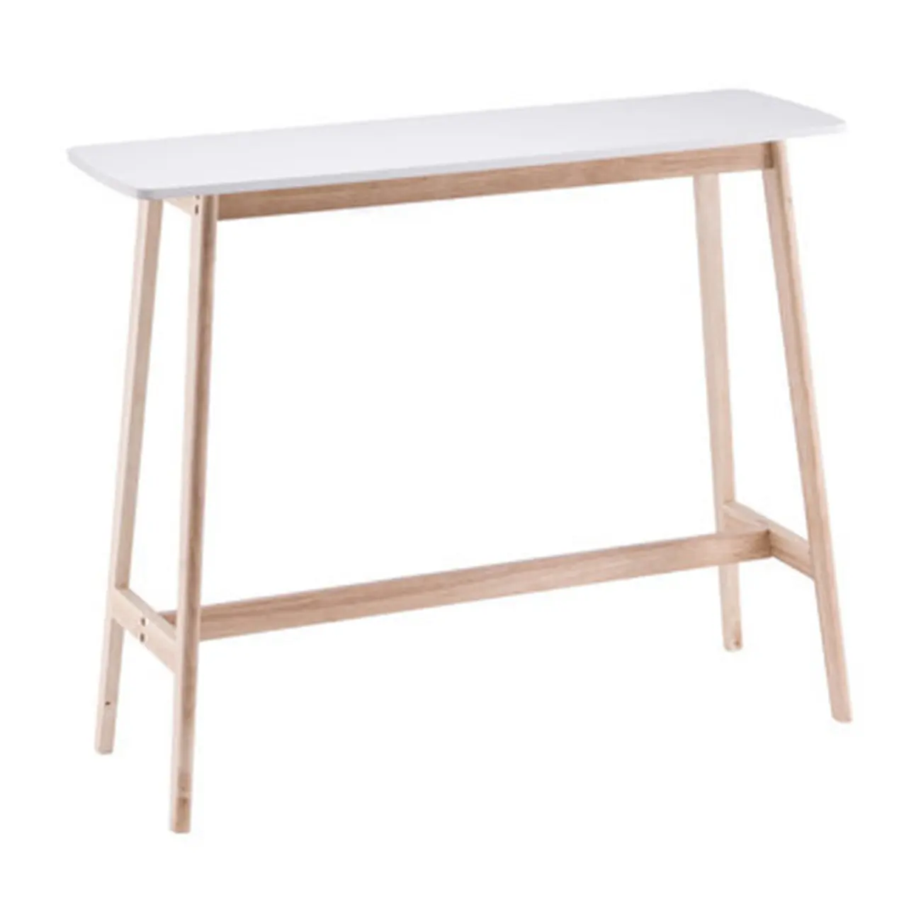 Nordic Wooden Rectangle Bar Table with Footresst for Living Room