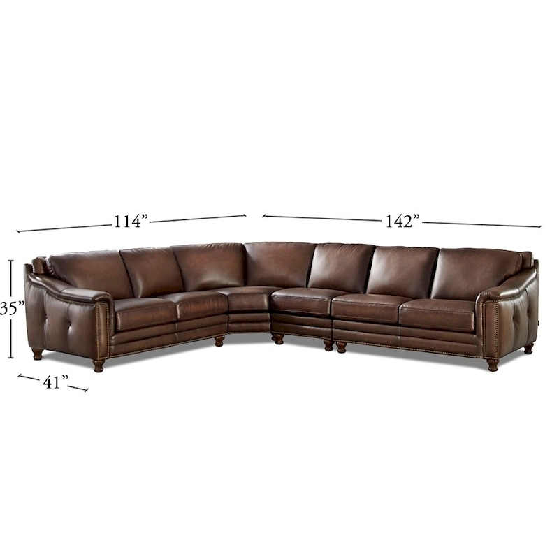 Hydeline Belfast Top Grain Leather L Shape Sectional - L-Piece