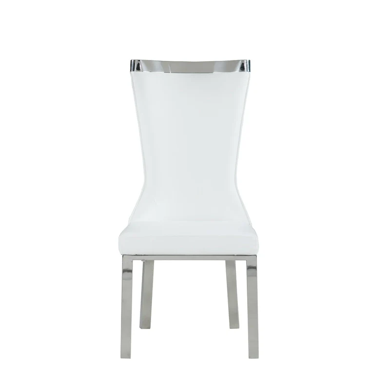Somette Amelia Curved Back Dining Chair in White, Set of 2 - N/A