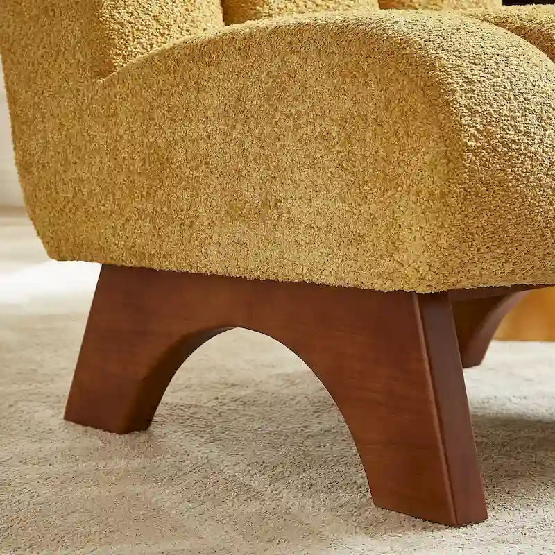 Art Leon Modern Wood and Fabric Accent Sofa Chair