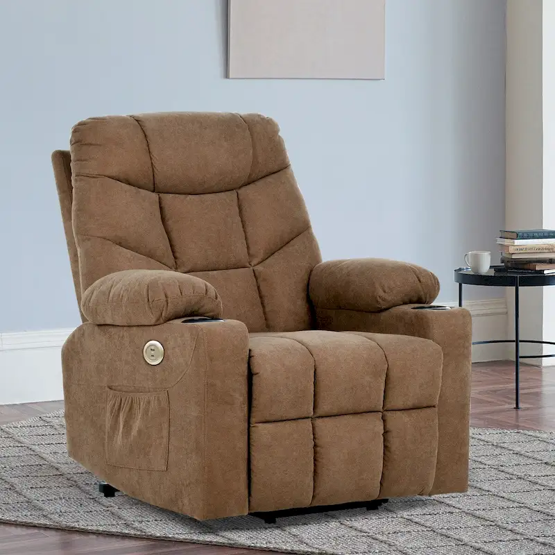 Moasis Flannel Massage and Heating Recliner Sofa Chair