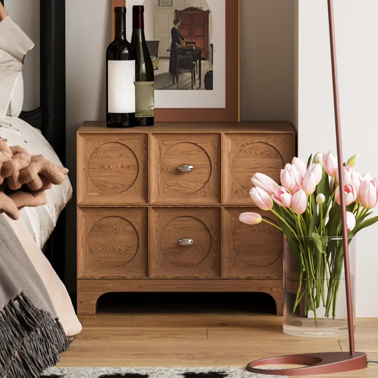 Modern Wooden Bedside Table with Stylish Drawers