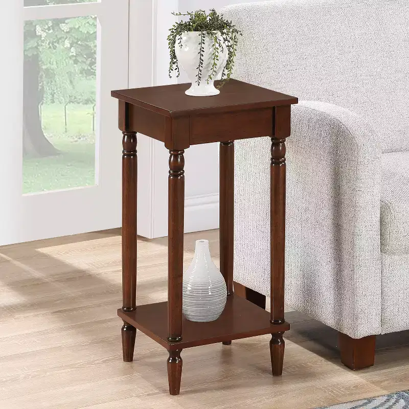 HomeStock 28 in.H Brown Color Rectangle Wood Table Top End Table 1 -piece