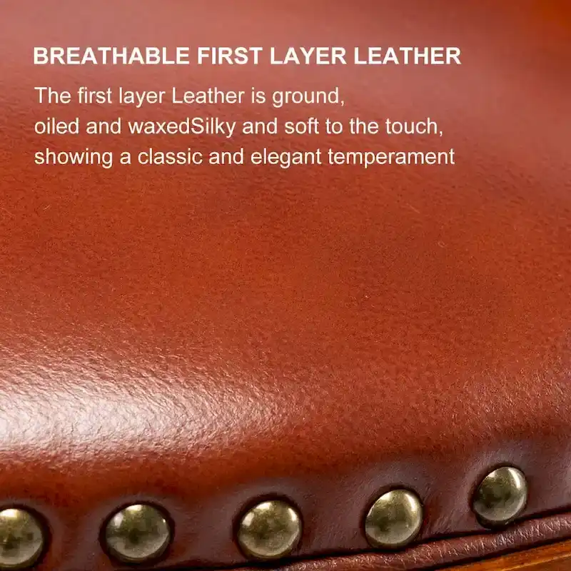 Cow top Leather Wooden Bar Stools