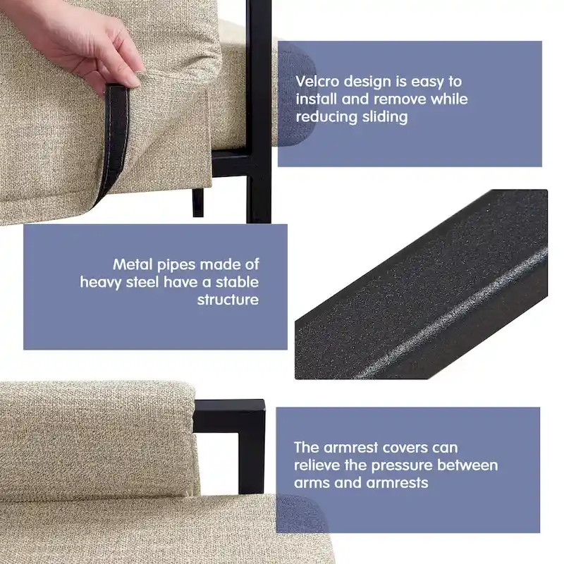 Subrtex Upholstered Accent Chair with Metal Frame Armchair