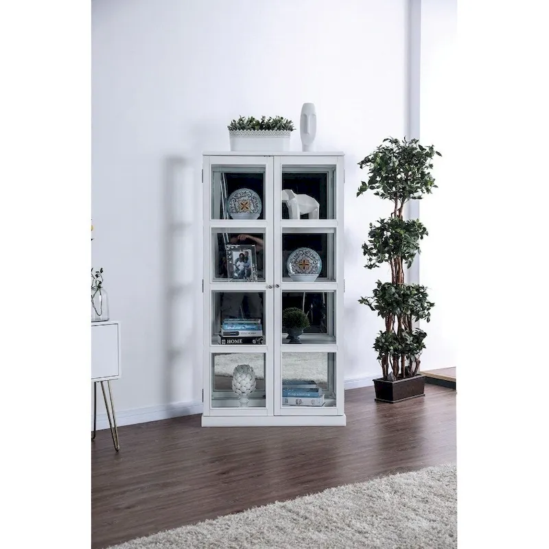 White 2-Door Curio Cabinet with 4 Shelves
