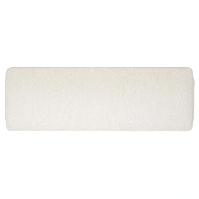 Upholstered Bench in Light Beige / Creme with Black Legs – Seats 2