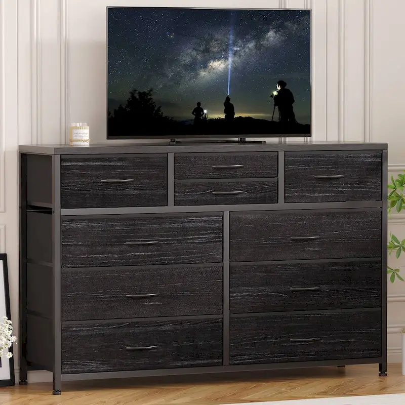10-Drawer Dresser with TV Stand Top