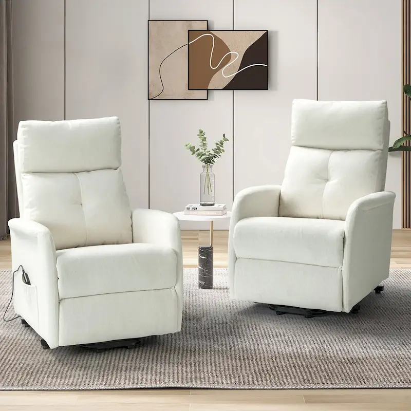 Elisa Power Remote Lift Assist Recliner Set Of 2 with Metal Base