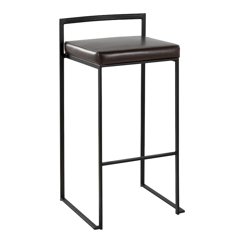 30-Inch Black Stackable Fully Welded Bar Stools (Set Of 2)