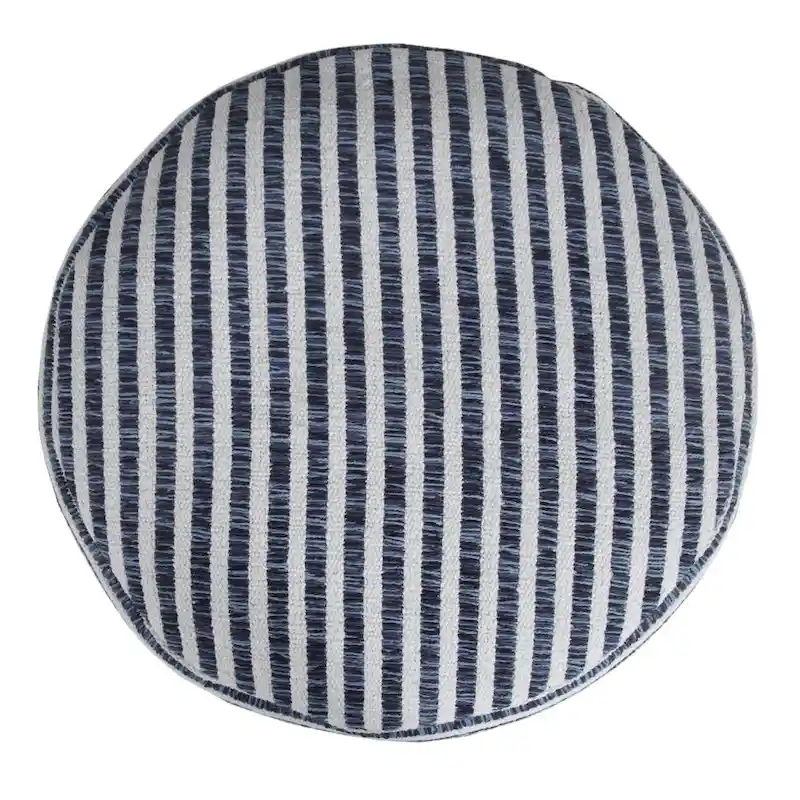 HomeRoots 18 Blue 100% Cotton Ottoman