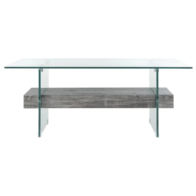 SAFAVIEH Gennie Modern Glass Coffee Table - 43.3  x 23.6  x 16.5  - 43Wx24Dx17H