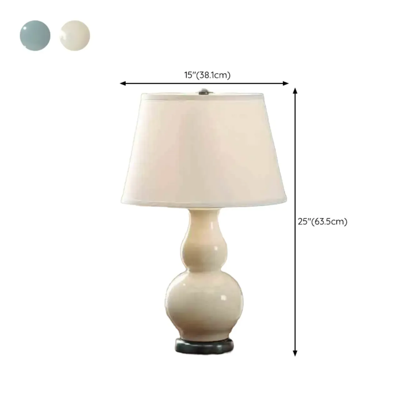 Elegant White Ceramic LED Table Lamp with Fabric Shade