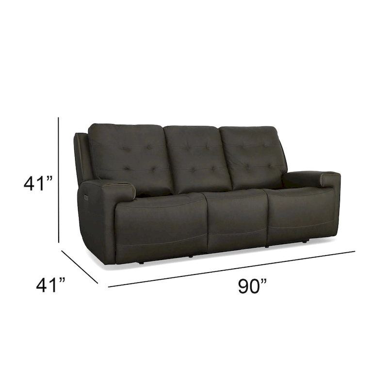 Iris Top Grain Leather Power Reclining Sofa with Power Headrests by Flexsteel