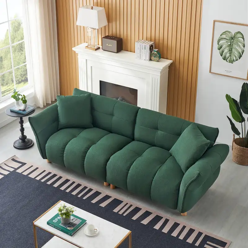 Upholstered 3-seater Sofa with Matching Pillows