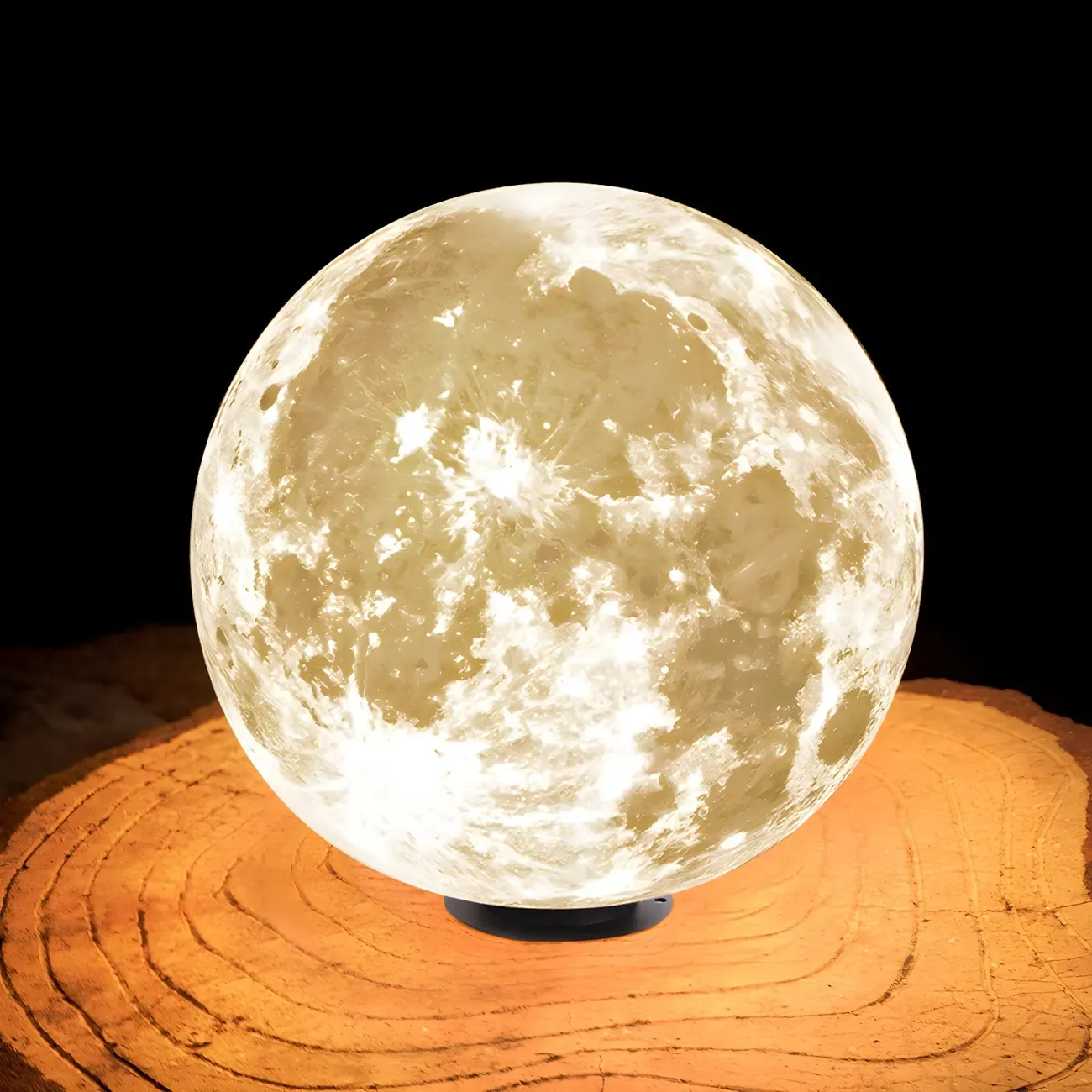 White Resin Moon-Shaped Post Cap Light