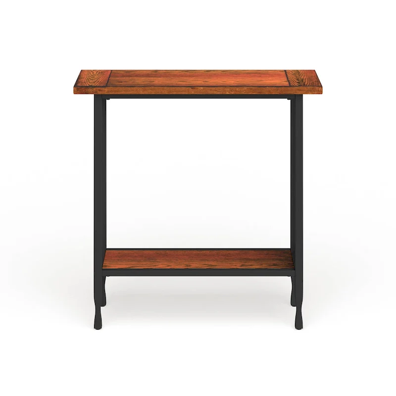 Leick Home Peter Matte Black Slatted Mission Oak Hall Stand