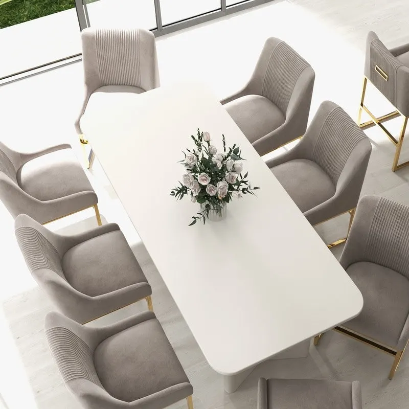 SEYNAR Contempoary Velvet Dining Chair with Metal Frame Legs, set of 6