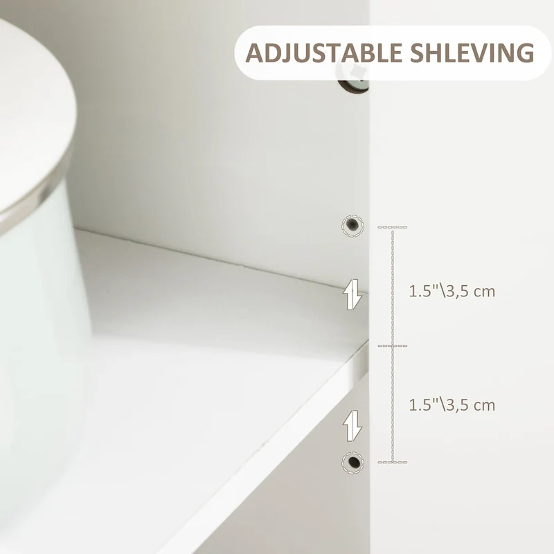 Rolling Kitchen Island Cart with Drawer, Adjustable Shelf and 2 Towel Racks