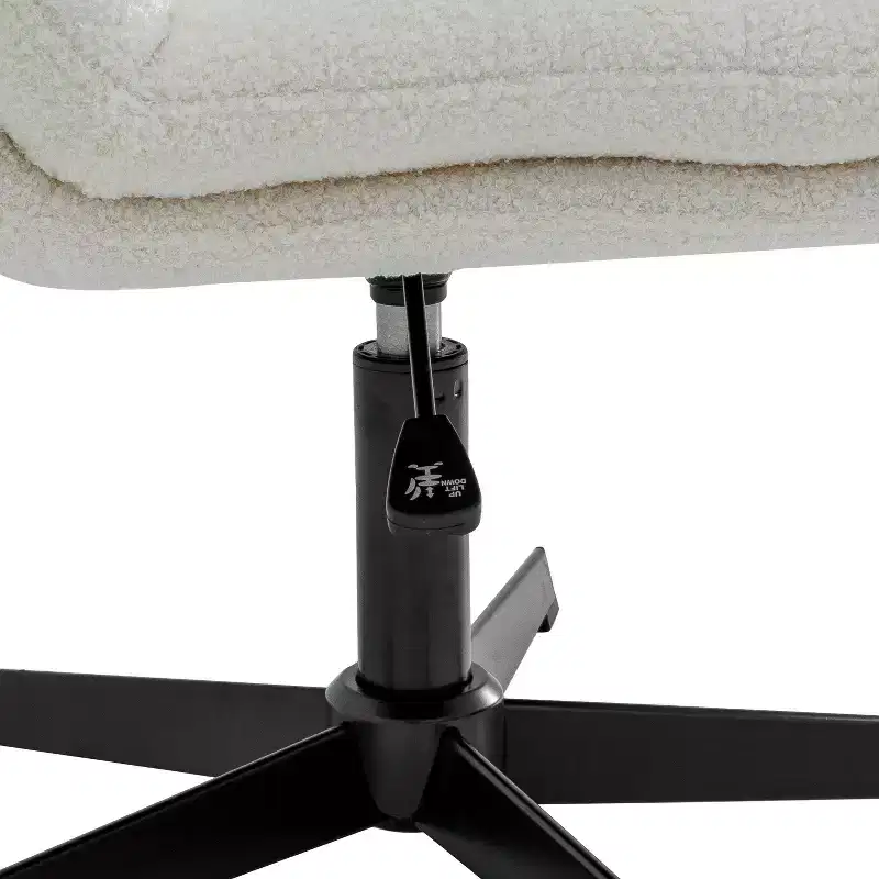 Merrick Lane Mid-Back Height-Adjustable Stationary Armless Swivel Office Chair - Padded Upholstered Wide Back and Seat, Strong Frame