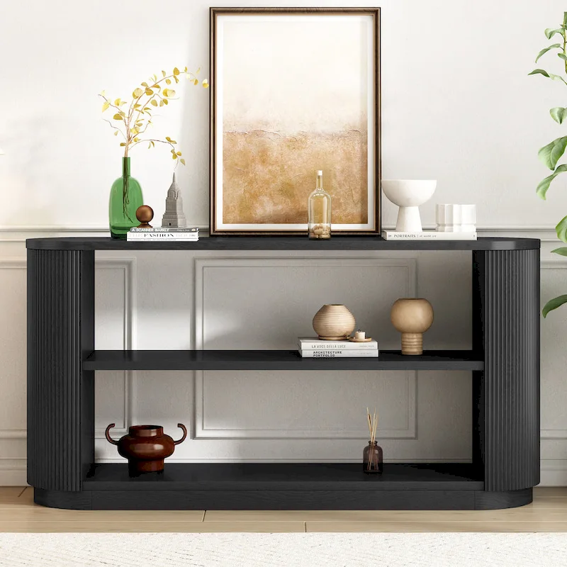 Christopher Knight Home - Mirod Modern Entryway Console Table with Open Shelf & Elegant Wood Grain Design