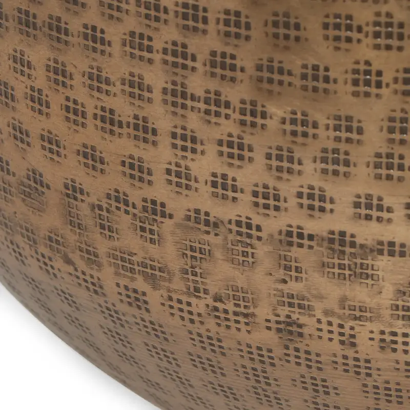 Ladd Handcrafted Boho Aluminum Drum Side Table by Christopher Knight Home - 15.00 L x 15.00 W x 17.50 H