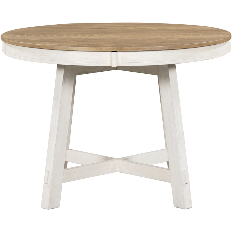 5-Piece Dining Set with Round Extendable Dining Table and Chairs