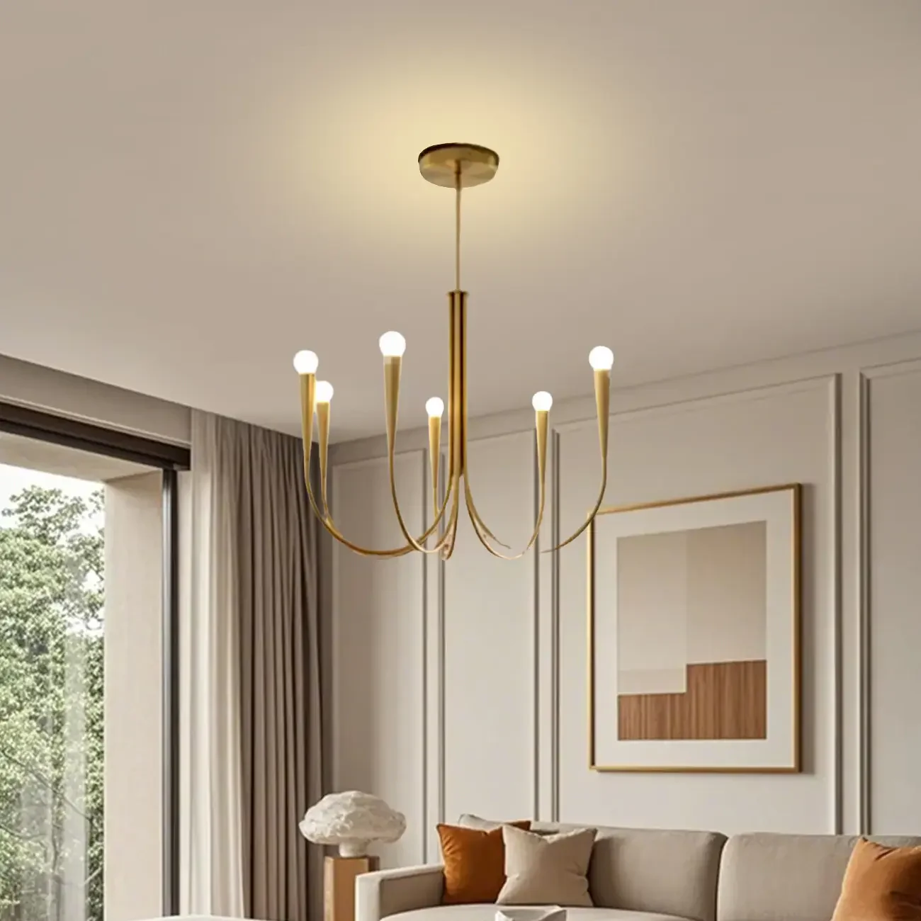 Mid-Century Branch Ceiling Chandelier with Adjustable Height