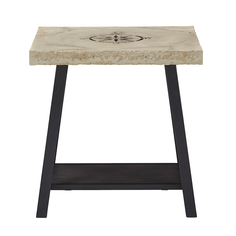 Bryson Rustic X-Base End Table with Shelf by iNSPIRE Q Classic