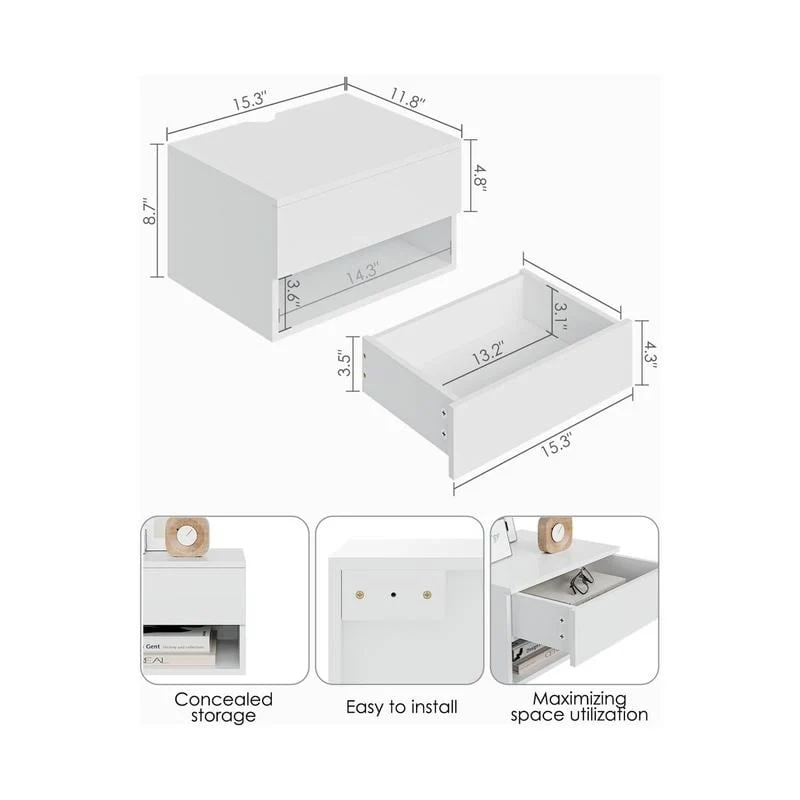 Modern Floating Bedside Nightstand