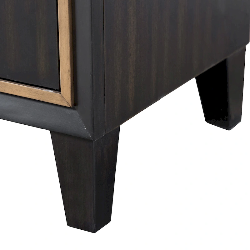Furniture of America Nyx Modern 2-Drawer Espresso & Gold Nightstand