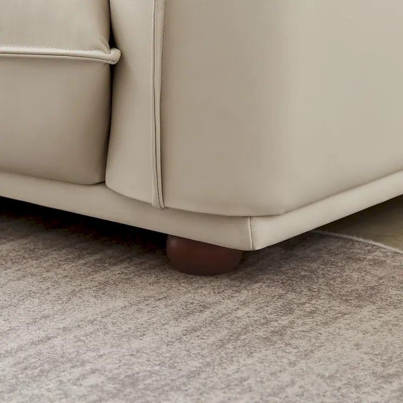 Manar Mid-Century Modern Luxury Genuine Leather Couch