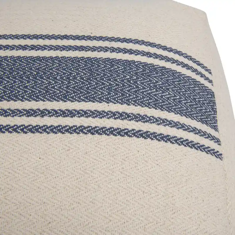 Striped Square Canvas Pouf