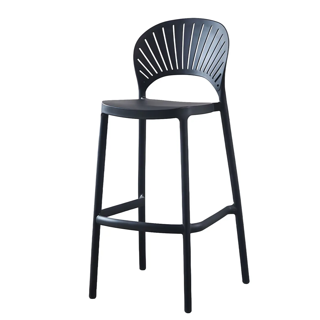 Modern Saddle Plastic Stackable Low Back Bar Height Stools