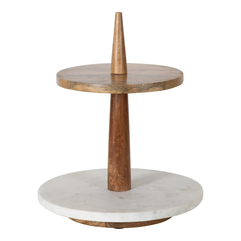 Kate and Laurel Praxis Wood Tiered Tray