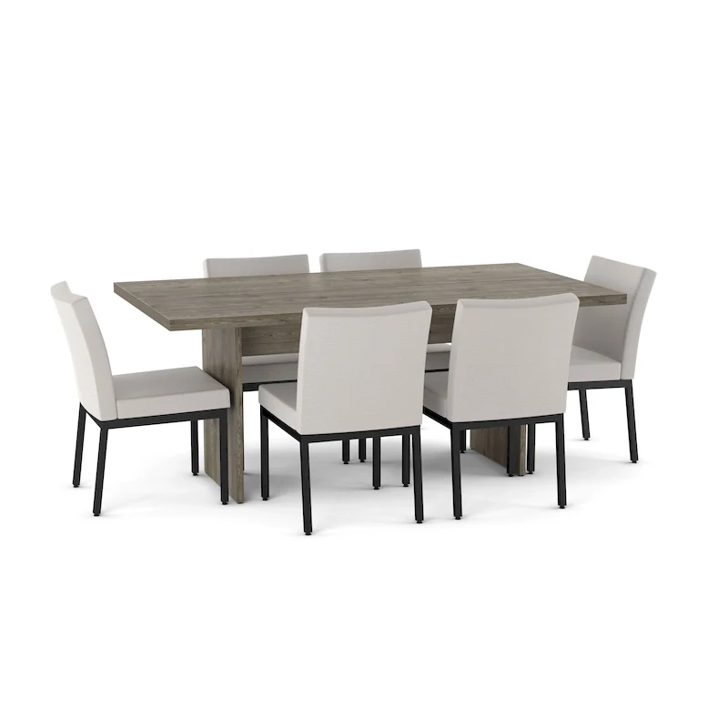 Amisco Jeffrey 72   Table and Perry Chairs 7-Pieces Dining Set