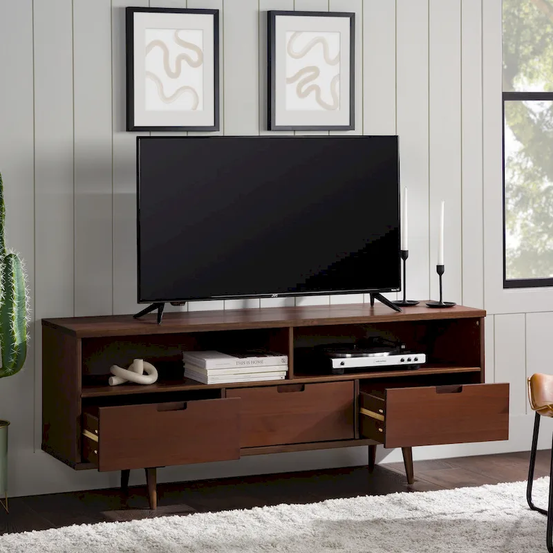 Middlebrook Alby 58-inch Mid-Century Solid Wood TV Stand