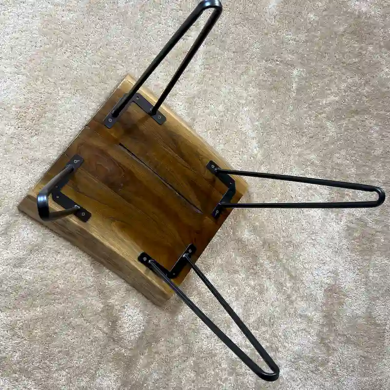 Greenage Teak End Table Solid Live Edge Side Table