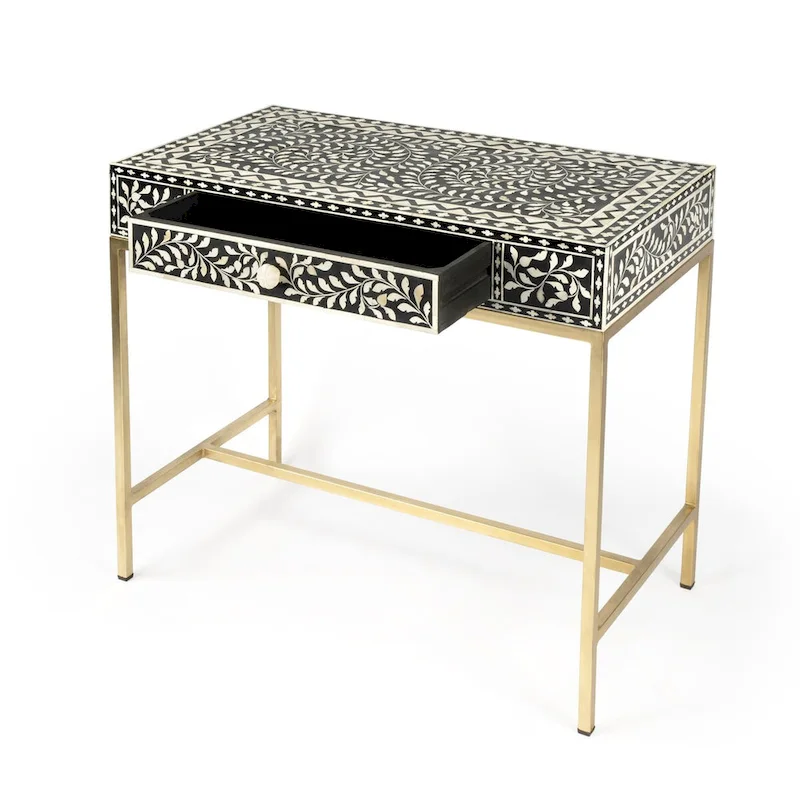 Butler Perilla Black and White Bone Inlay Writing Desk