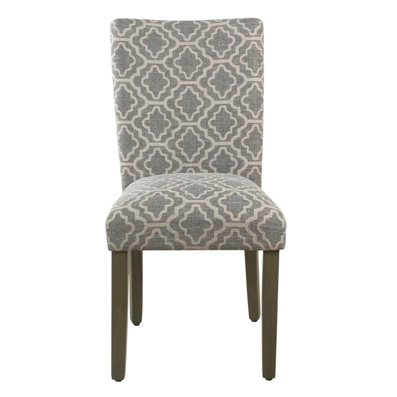 HomePop Parsons Ash Grey Geometric Dining Chair (Set of 2)