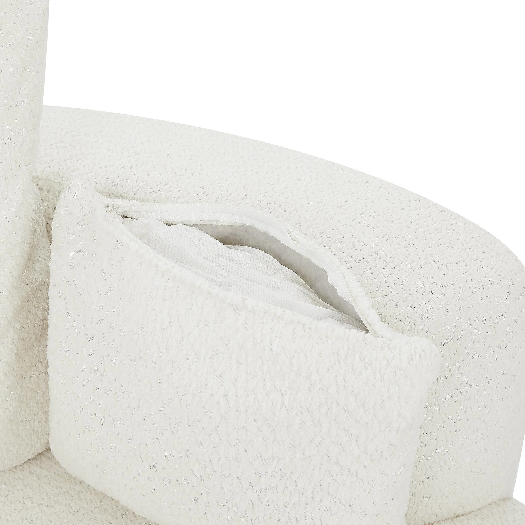 Walker Edison | 360¡ã Swivel Accent Round Sofa Chair with Pillows